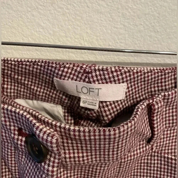 Loft the Sutton skinny work red/white pants - Picture 4 of 5